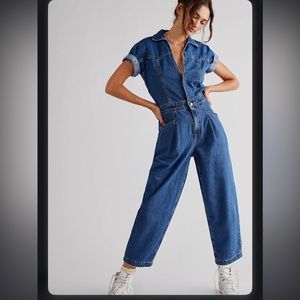 Free People Denim Jumpsuit